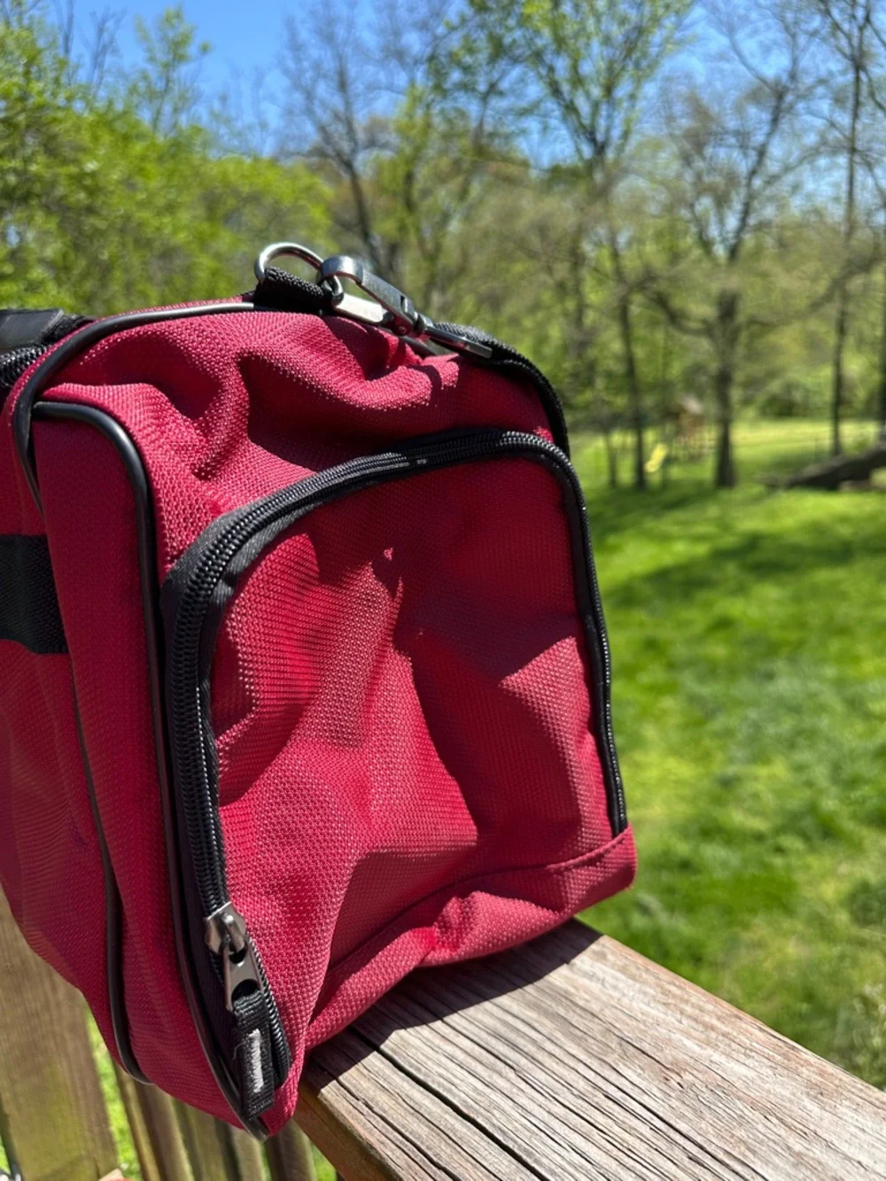 Samsonite Red and Black Travel Duffel Bag